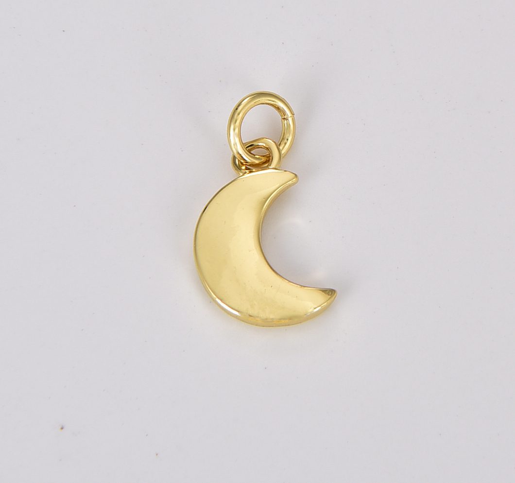 18K Gold Filled Small Crescent Moon Charm, Celestial Jewelry Making for Necklace Bracelet Earring Charm, CP1292A