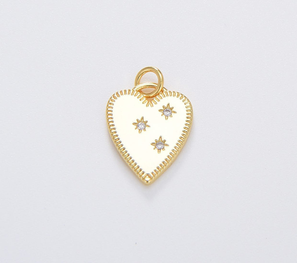 14K Gold Filled Heart Charm Medallion Pendant, Gold Necklace Pendant for Necklace Bracelet Charm Component Supply, 20x14mm, CP1296