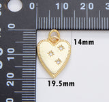 14K Gold Filled Heart Charm Medallion Pendant, Gold Necklace Pendant for Necklace Bracelet Charm Component Supply, 20x14mm, CP1296