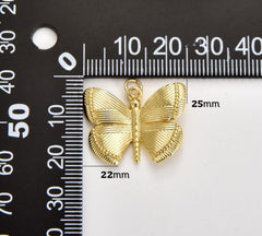 14K Gold Filled Dainty Butterfly Charms, CP1297A