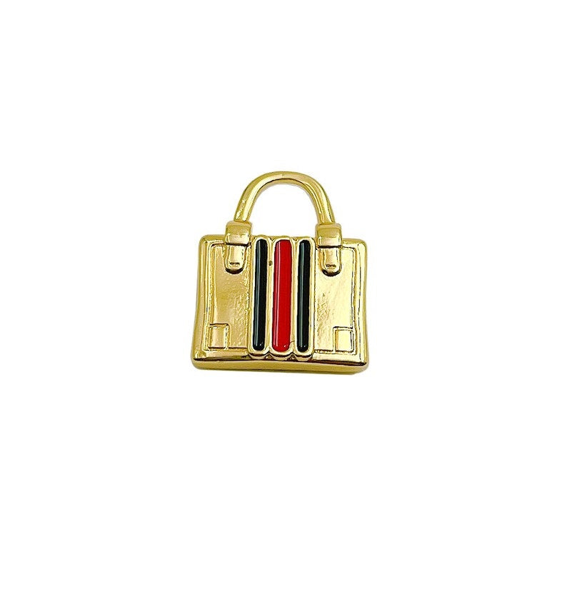 14K Gold Filled Dainty Padlock Charm, Enamel Padlock Charm, Chic Purse Handbag Lock Pendant for Earring Necklace Bracelet Making, CP1303