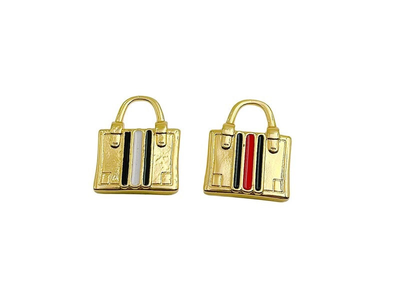 14K Gold Filled Dainty Padlock Charm, Enamel Padlock Charm, Chic Purse Handbag Lock Pendant for Earring Necklace Bracelet Making, CP1303