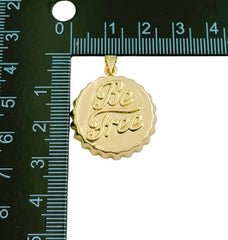 18K Gold Filled Soda Cap Pendant Charm For Wholesale Jewelry Making Supplies, Gold Bottle Cap Charm, 25mm, CP1304