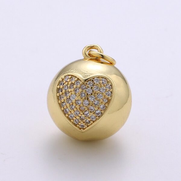 14K Gold Filled Micro Pave Heart Charm Crescent Moon Star Ball Love Charm Ball Charm Ornament Gold Filled Finding Necklace Bracelet Jewelry Making CP1306