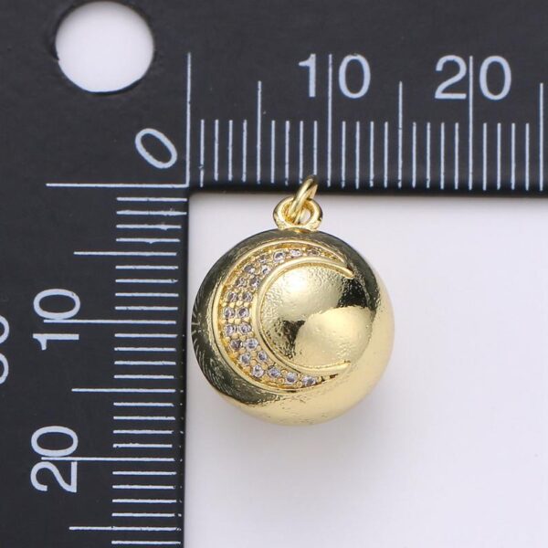 14K Gold Filled Micro Pave Heart Charm Crescent Moon Star Ball Love Charm Ball Charm Ornament Gold Filled Finding Necklace Bracelet Jewelry Making CP1306