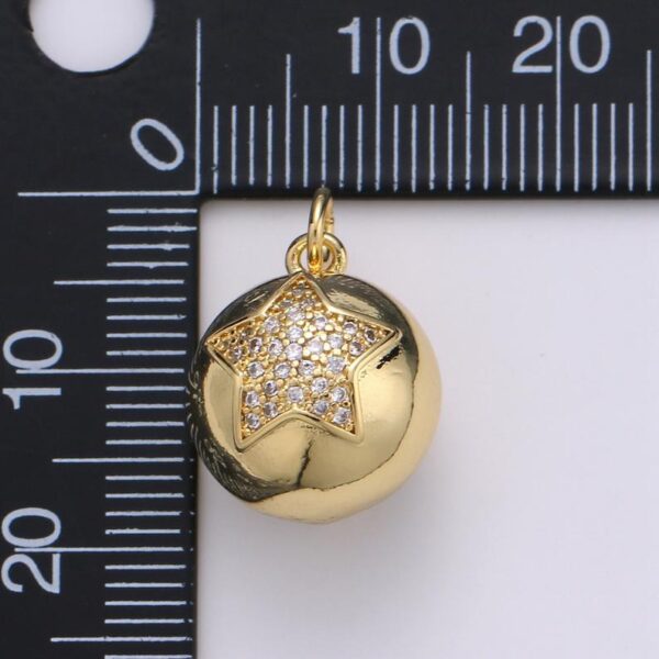 14K Gold Filled Micro Pave Heart Charm Crescent Moon Star Ball Love Charm Ball Charm Ornament Gold Filled Finding Necklace Bracelet Jewelry Making CP1306