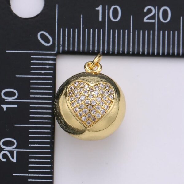 14K Gold Filled Micro Pave Heart Charm Crescent Moon Star Ball Love Charm Ball Charm Ornament Gold Filled Finding Necklace Bracelet Jewelry Making CP1306