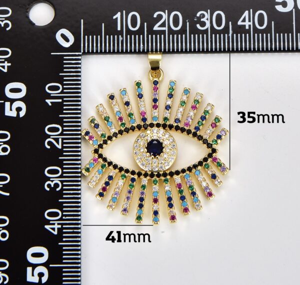 18K Gold Filled Evil Eye Charm, CZ Micro Pave Sparkly Eyelash Charm, Evil Eye Charm Pendant for Bracelet Necklace Jewelry Making, CP1309