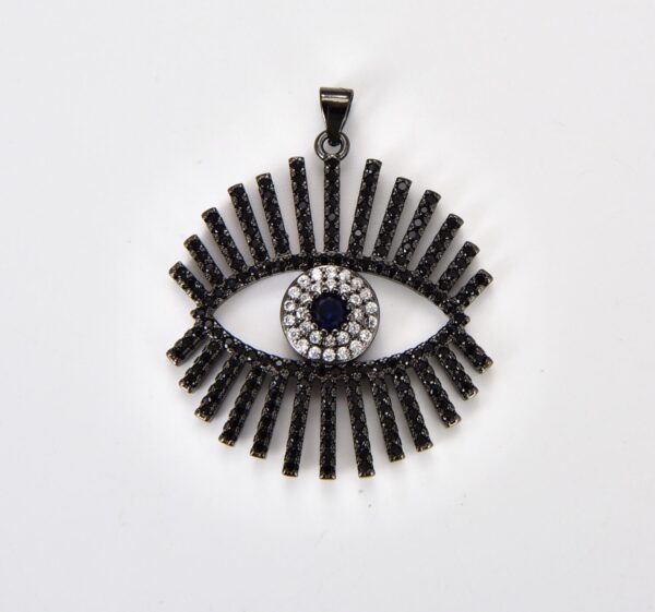 18K Gold Filled Evil Eye Charm, CZ Micro Pave Sparkly Eyelash Charm, Evil Eye Charm Pendant for Bracelet Necklace Jewelry Making, CP1309