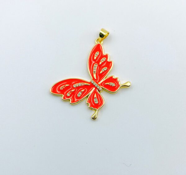 18K Gold Filled Enamel Monarch Butterfly, Butterfly Pendant, Dream Animal Lover Necklace Pendant Charm Designer Colorful Jewelry Making CP1313