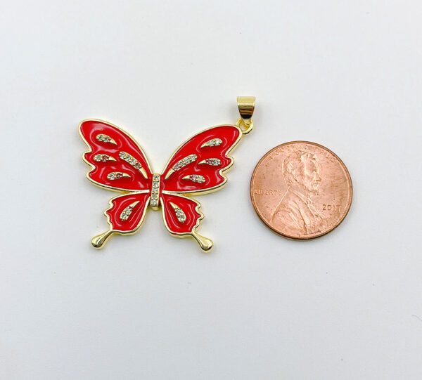 18K Gold Filled Enamel Monarch Butterfly, Butterfly Pendant, Dream Animal Lover Necklace Pendant Charm Designer Colorful Jewelry Making CP1313