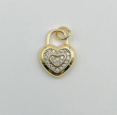 18K Gold Filled Dainty Cubic Heart Pendant Micro Pave Heart Charm for Necklace Bracelet Earring Jewelry Making, 15x11mm, CP1315