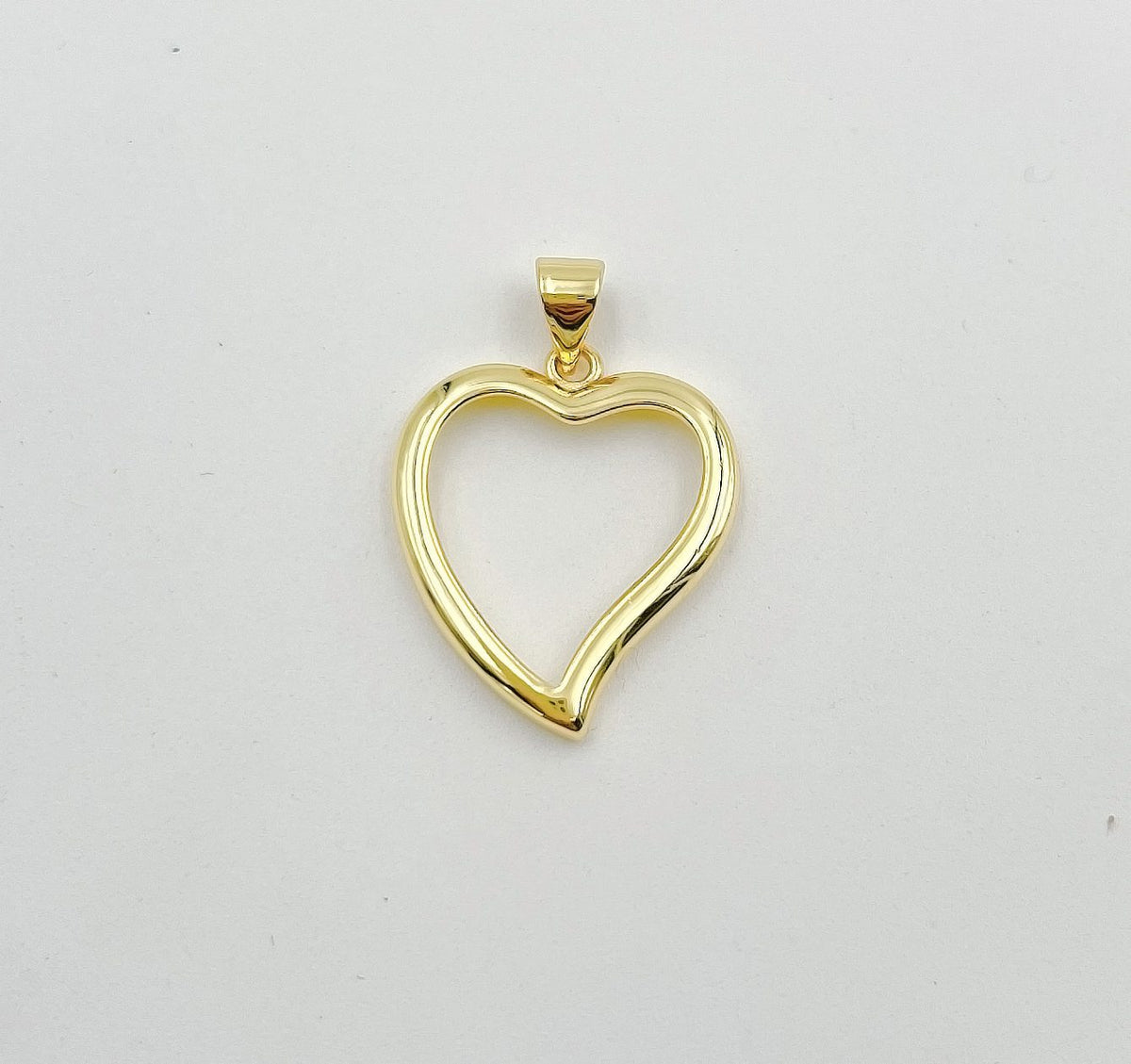 18K Gold Filled Heart Charm Pendant, Valentines Gift, Gold Necklace Pendant for Necklace Bracelet Charm Component Supply, 23x18mm, CP1318