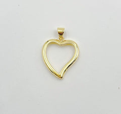 18K Gold Filled Heart Charm Pendant, Valentines Gift, Gold Necklace Pendant for Necklace Bracelet Charm Component Supply, 23x18mm, CP1318