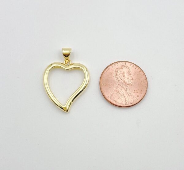 18K Gold Filled Heart Charm Pendant, Valentines Gift, Gold Necklace Pendant for Necklace Bracelet Charm Component Supply, 23x18mm, CP1318