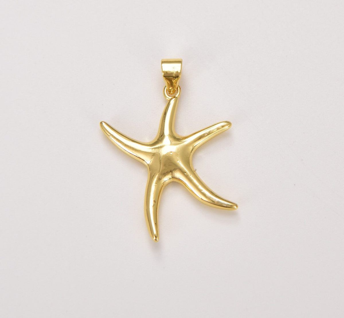 18K Gold Filled Starfish Charm, Beach Charm, Dainty Starfish Charm for Earring Bracelet Necklace Charm Jewelry Making, 31x25mm, CP1322