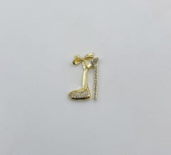 18K Gold Filled Stiletto High Heel Charm Pendant, Stiletto Shoe Charm for Bracelet Necklace Earring Jewelry Making, 23x12mm, CP1325