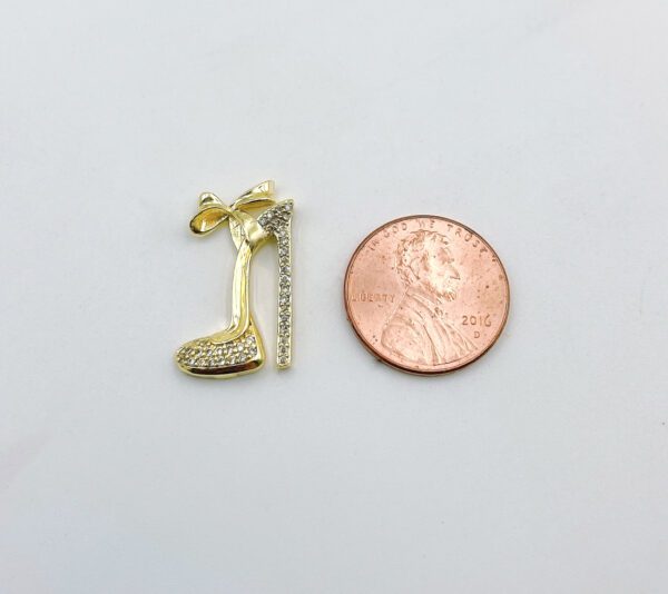 18K Gold Filled Stiletto High Heel Charm Pendant, Stiletto Shoe Charm for Bracelet Necklace Earring Jewelry Making, 23x12mm, CP1325