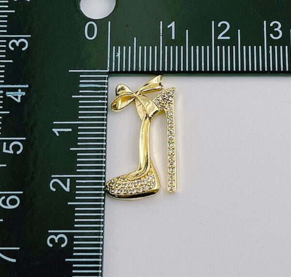 18K Gold Filled Stiletto High Heel Charm Pendant, Stiletto Shoe Charm for Bracelet Necklace Earring Jewelry Making, 23x12mm, CP1325