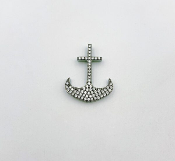 18K Gold Filled Dainty Anchor Charm Micro Pave Nautical Charm for Necklace Earring Bracelet Jewelry Making, 26x20mm, CP1326