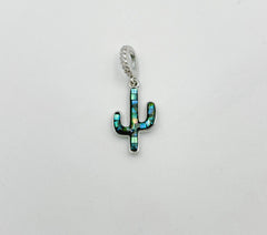 18K Gold Filled Dainty Cactus Charm with Abalone Shell, Saguaro Charm for Teen Jewelry, Necklace Bracelet Charm Supply, CP1327