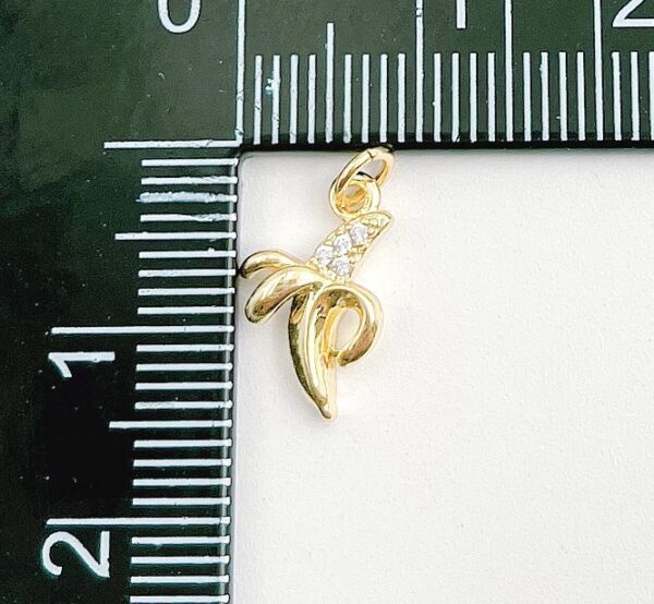 18K Gold Filled Dainty CZ Micro Pave Banana Charm, Cubic Zircon Pave Fruit Pendant Charm, Micro Pave Fruit Charm, CP1328