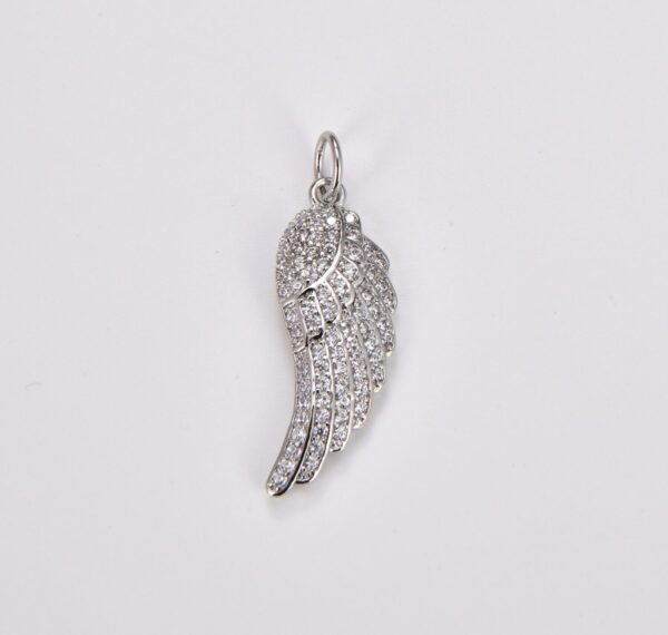 18K Gold Filled Small Angel Wing Charm, Tiny Add on Charm, Delicate Feather Pendant for Bracelet Necklace Earring Component, 23x8mm, CP1330