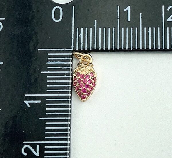 18K Gold Filled Cute Strawberry with Purple Cubic Zirconia Cabochons Bracelet Delicate Necklace Pendant Gift for Jewelry Making, CP1335