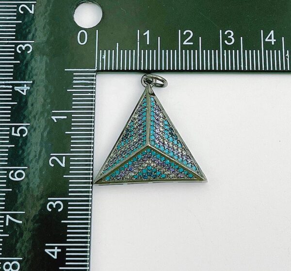 3D Arrowhead Charm Pendant, Gunmetal Plated Triangle Charm, Micro Pave Geometric Charms for Bracelet Necklace Jewelry Making Supply, CP1336