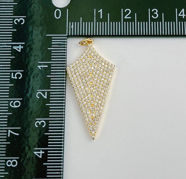 18K Gold Filled Dainty Arrowhead Pendant, Gold Arrowhead Charm Necklace, Micro Pave Spear Charm Necklace Warrior Jewelry, 37x17mm, CP1337