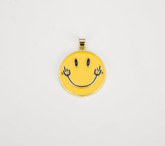 18K Gold Filled Enamel Happy Face Charm Emoji Charm Gold Smile Charm Pendant Smiley Face Charms for Necklace Earring Bracelet Supply, CP1340