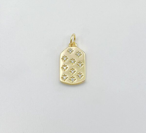 18K Gold Filled Dainty Micro Pave Star Charm Pendant, 20x10mm, CP1346