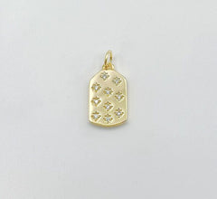 18K Gold Filled Dainty Micro Pave Star Charm Pendant, 20x10mm, CP1346