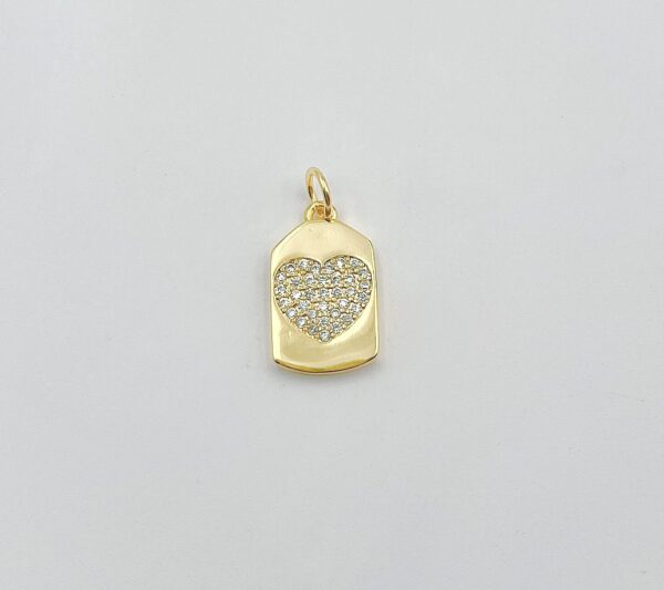 18K Gold Filled Dainty Heart Padlock Charm with Micro Pave Cubic Zirconia, CP1348