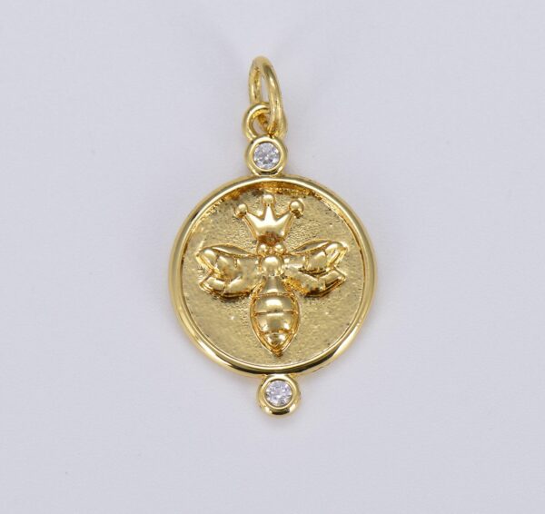 18K Gold Filled Dainty Bee Charm Bumblebee, CP1349