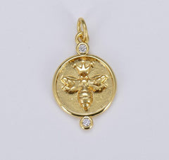 18K Gold Filled Dainty Bee Charm Bumblebee, CP1349