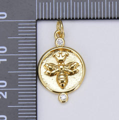 18K Gold Filled Dainty Bee Charm Bumblebee, CP1349