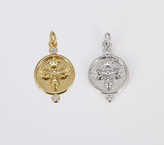 18K Gold Filled Dainty Bee Charm Bumblebee, CP1349