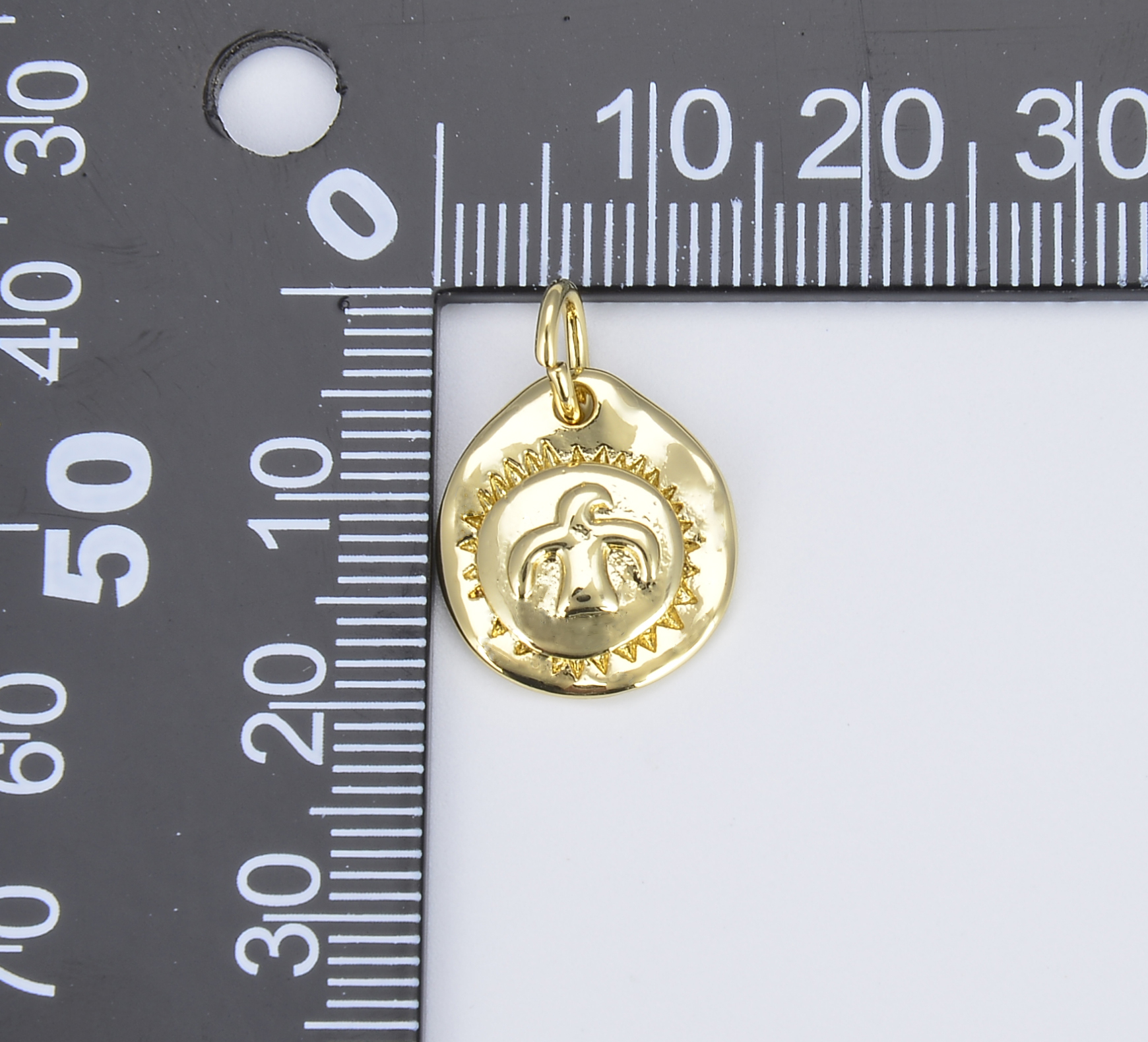 18K Gold Filled Bird Charm Medallion, Eagle Bird Soaring Spreading Wings Charm for Necklace Bracelet Freedom Jewelry Supply, CP1351