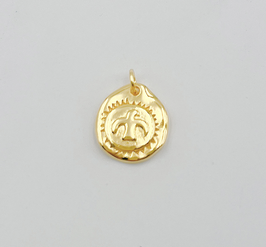 18K Gold Filled Bird Charm Medallion, Eagle Bird Soaring Spreading Wings Charm for Necklace Bracelet Freedom Jewelry Supply, CP1351