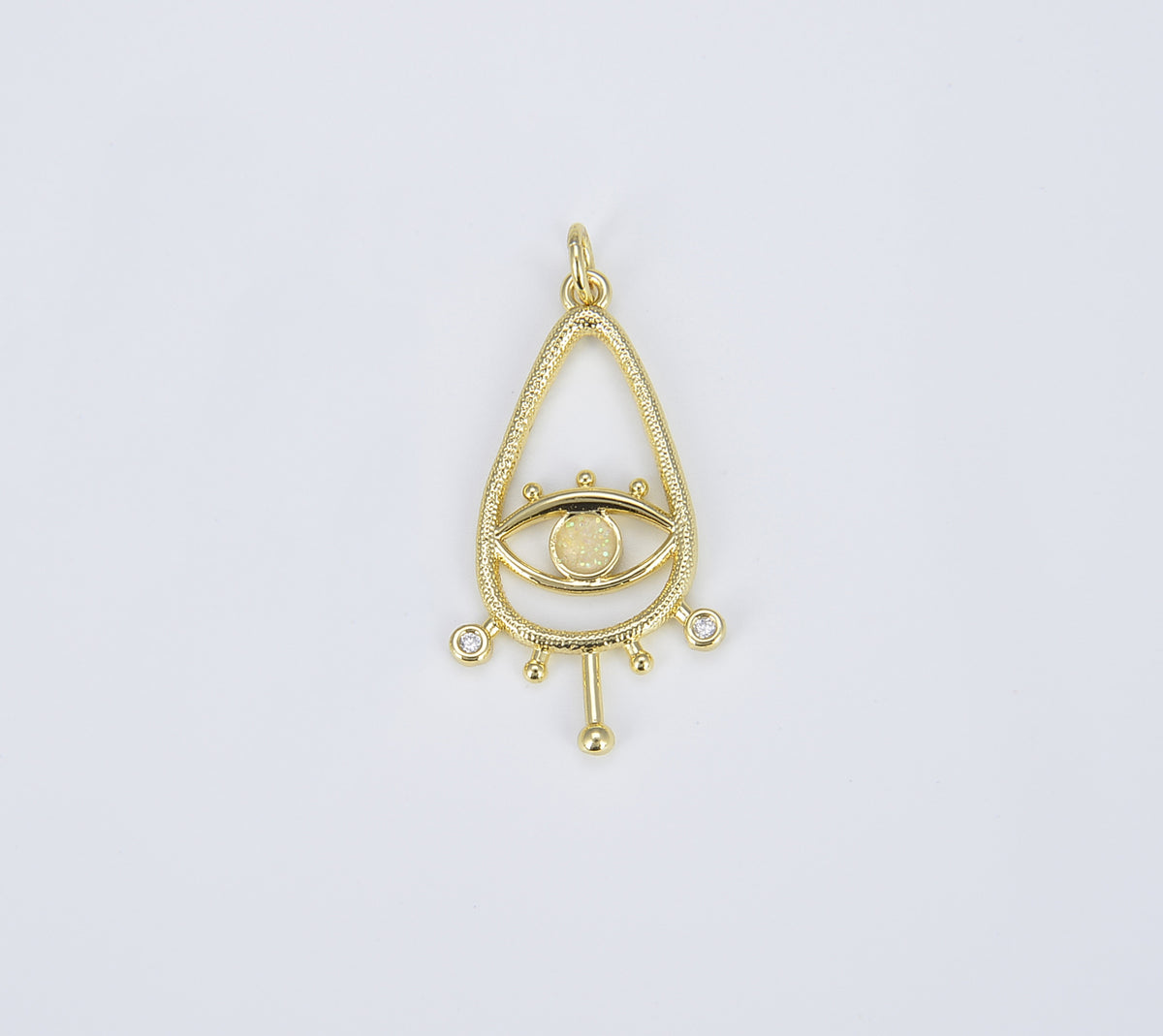 Teardrop Evil Eye Charm, 18K Gold Filled Water Drop Necklace Charm, Evil Eye Jewelry for Necklace Bracelet Earring Component Supply, CP1358