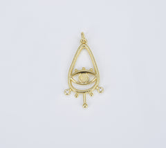 Teardrop Evil Eye Charm, 18K Gold Filled Water Drop Necklace Charm, Evil Eye Jewelry for Necklace Bracelet Earring Component Supply, CP1358