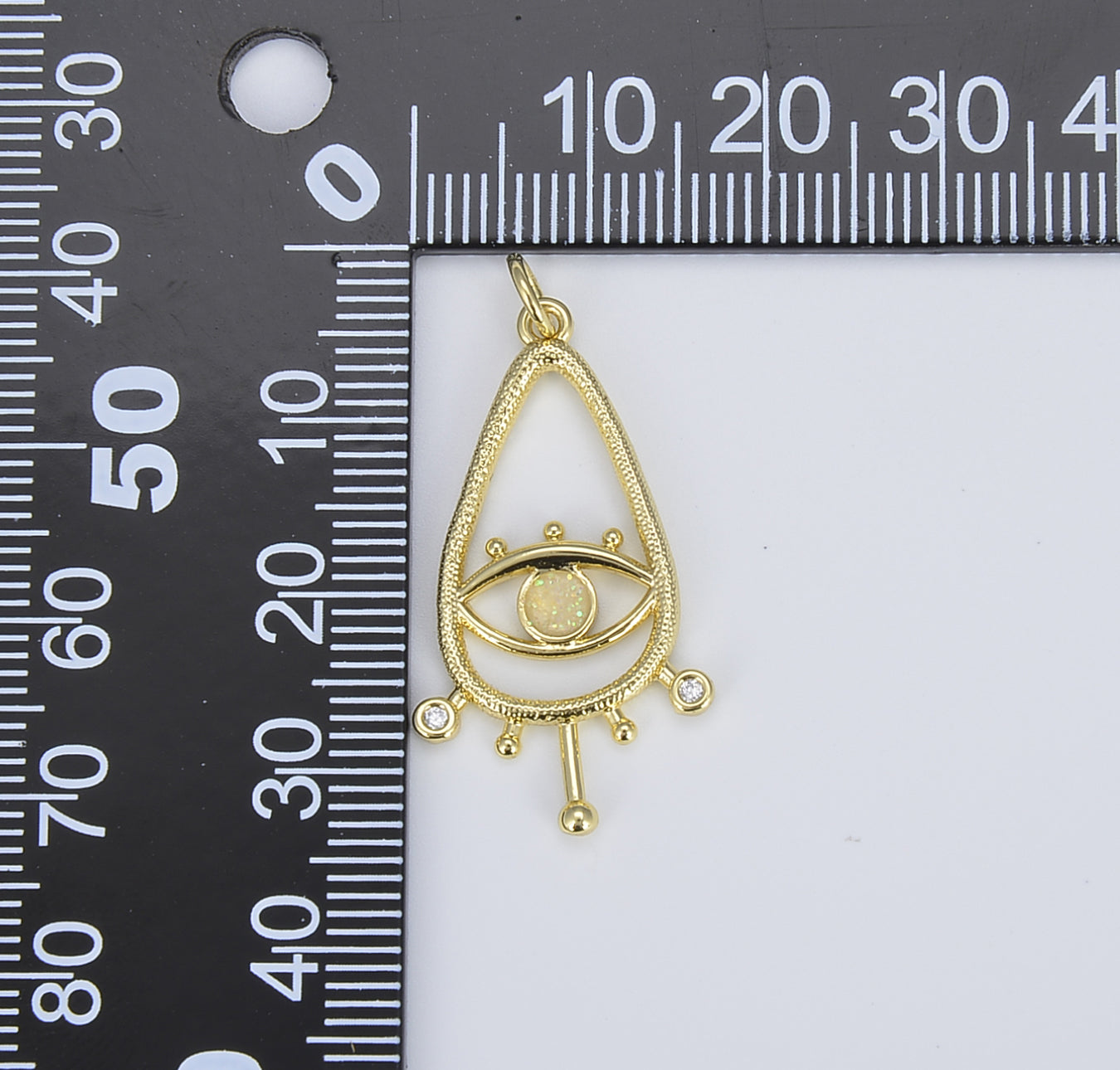 Teardrop Evil Eye Charm, 18K Gold Filled Water Drop Necklace Charm, Evil Eye Jewelry for Necklace Bracelet Earring Component Supply, CP1358