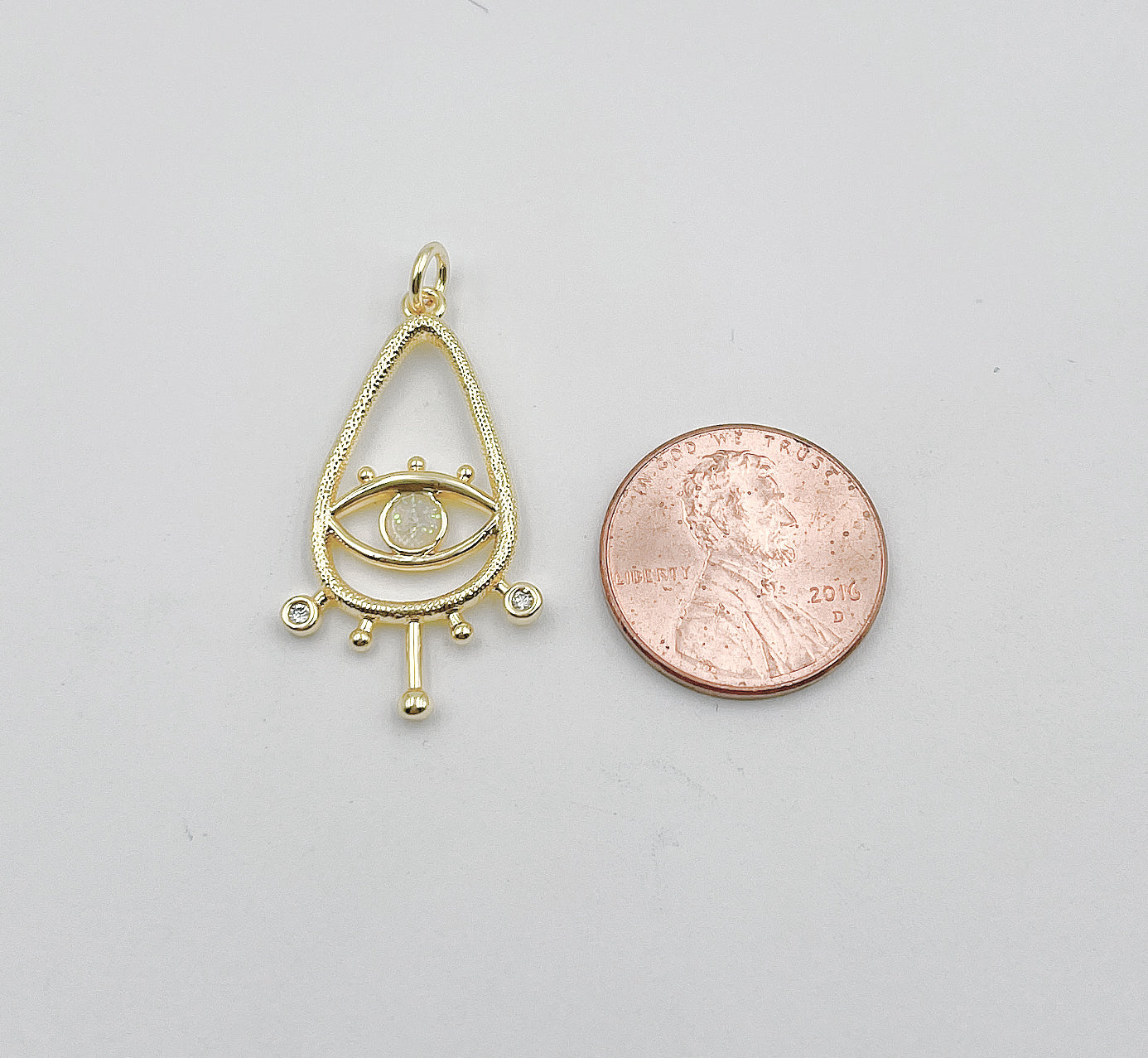 Teardrop Evil Eye Charm, 18K Gold Filled Water Drop Necklace Charm, Evil Eye Jewelry for Necklace Bracelet Earring Component Supply, CP1358