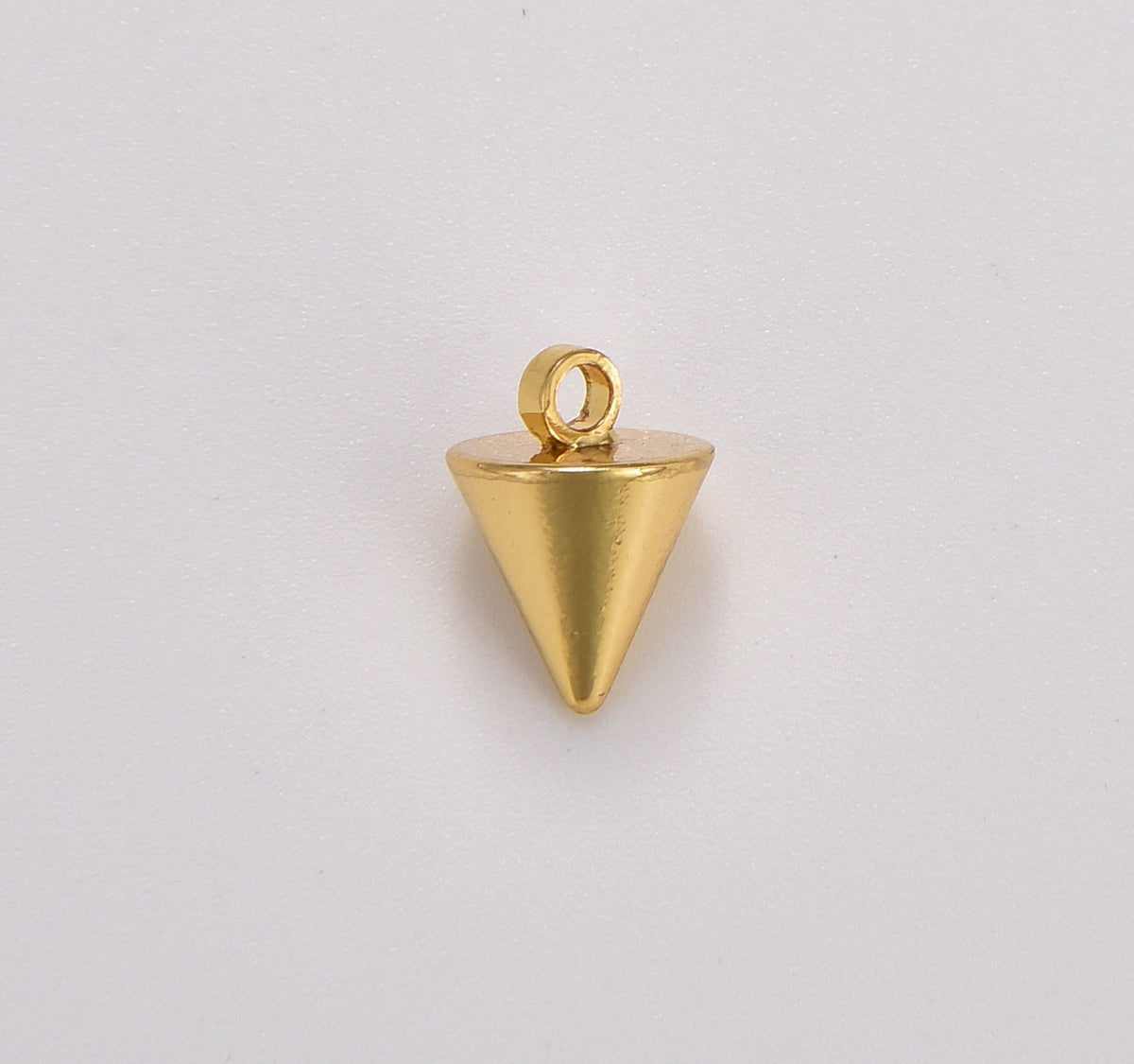 Dainty Pendulum Charm 18K Gold Spike Jewelry Making, Gold Jewelry Component, 9x7mm, CP1359