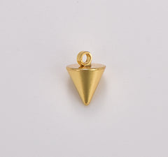 Dainty Pendulum Charm 18K Gold Spike Jewelry Making, Gold Jewelry Component, 9x7mm, CP1359