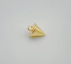 Dainty Pendulum Charm 18K Gold Spike Jewelry Making, Gold Jewelry Component, 9x7mm, CP1359