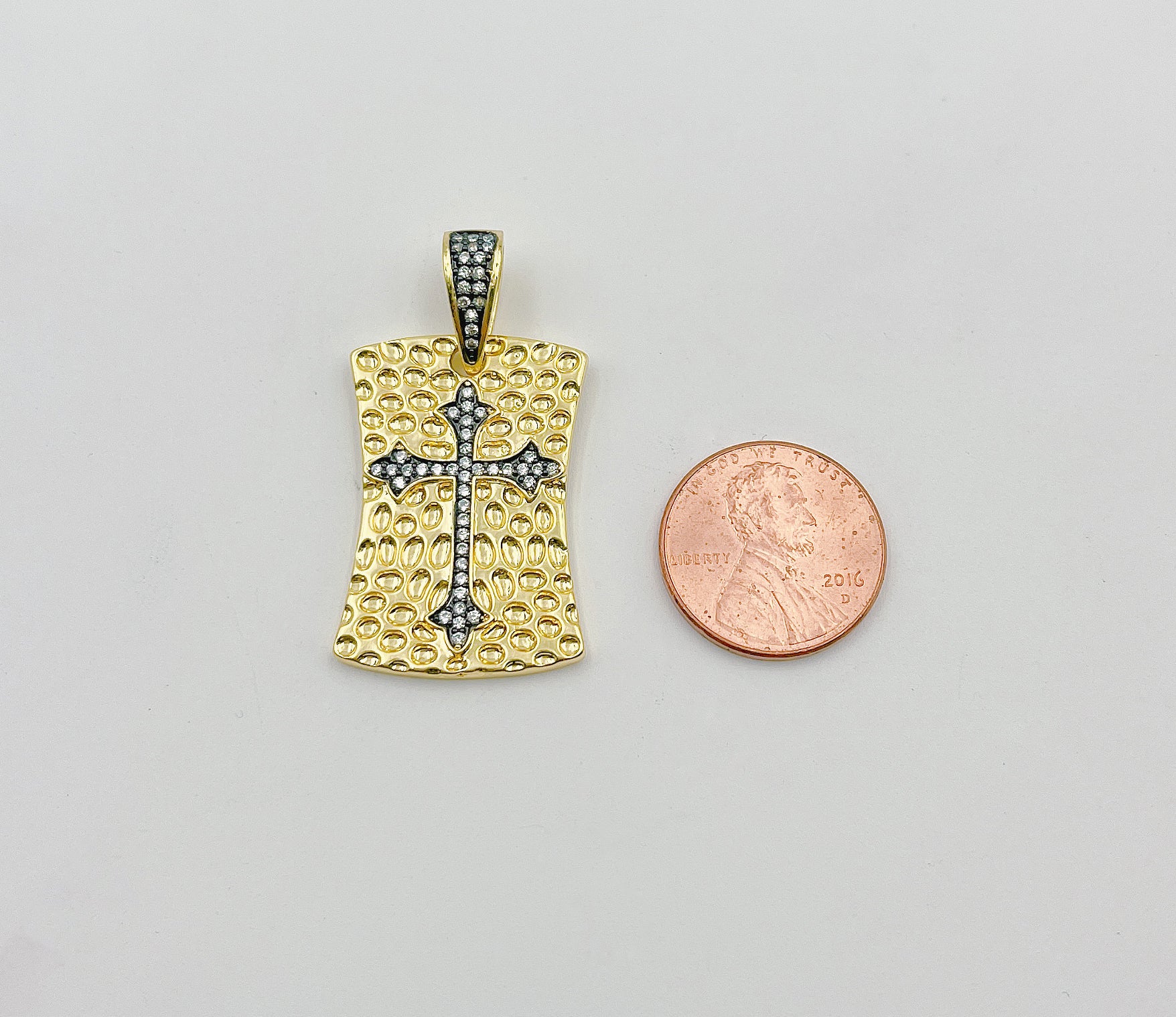 18K Gold Cross Tag Charm, Religious Cross, CZ Micro Pave Cross Pendant, Dog Tag Charm for Necklace Bracelet Component Supply, CP1360