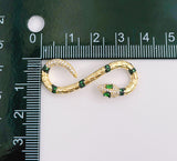 18K Gold Snake Charm, Snake Pendant, Reptile Animal, Serpent Charm Necklace Pendant Bead Finding for Jewelry Making Supply, CP1365