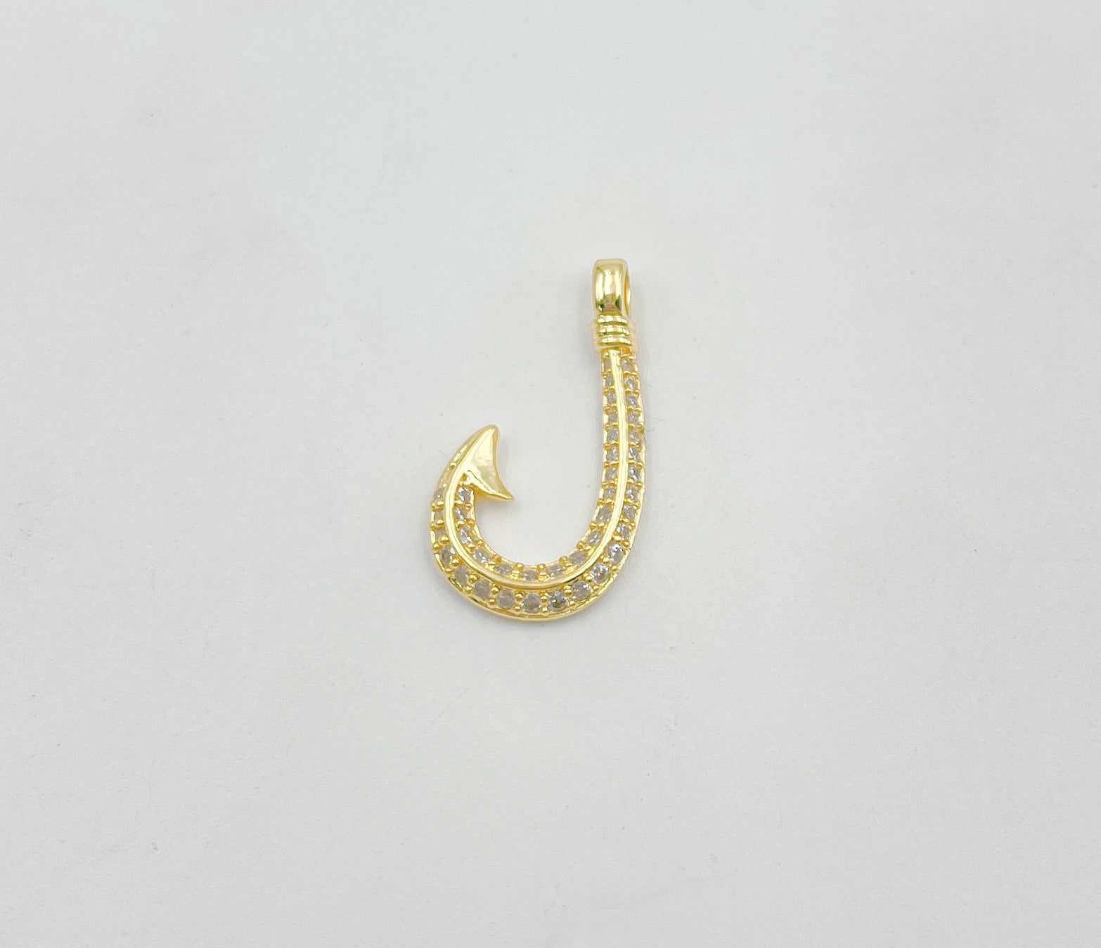 18K Gold Fish Hook Clasp Paracord Bracelet, Fish Hook Clasp for Necklace Bracelet Earrings Jewelry Making Supply, 24x3mm, CP1366